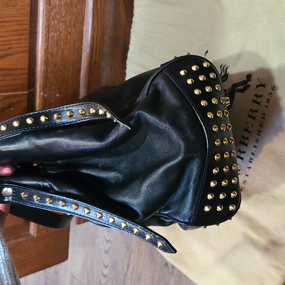 Burberry Lambskin Bridle Studs Small Canterbury Tote Black - Picture 7 of 12